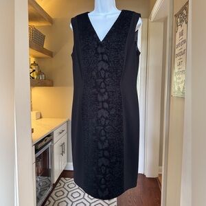 Tahari Sleeveless Black Dress V-Neck NWT sz 12